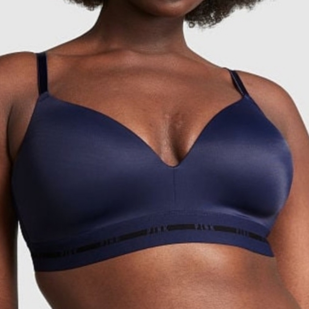 Pink Victorias Secret Women's Navy Blue Wireless Bra/ 34D